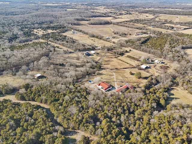 bird's eye view featuring a rural view