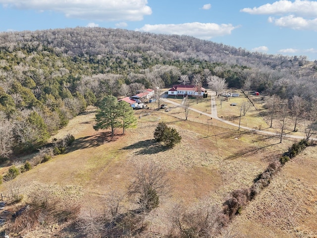 drone / aerial view with a rural view