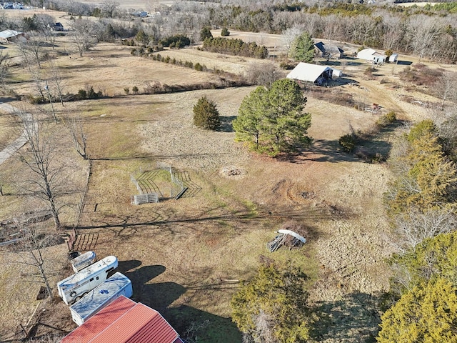 drone / aerial view with a rural view