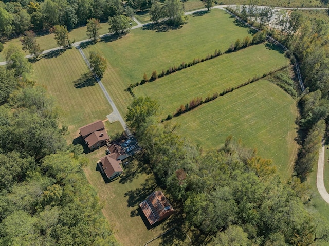 aerial view with a rural view