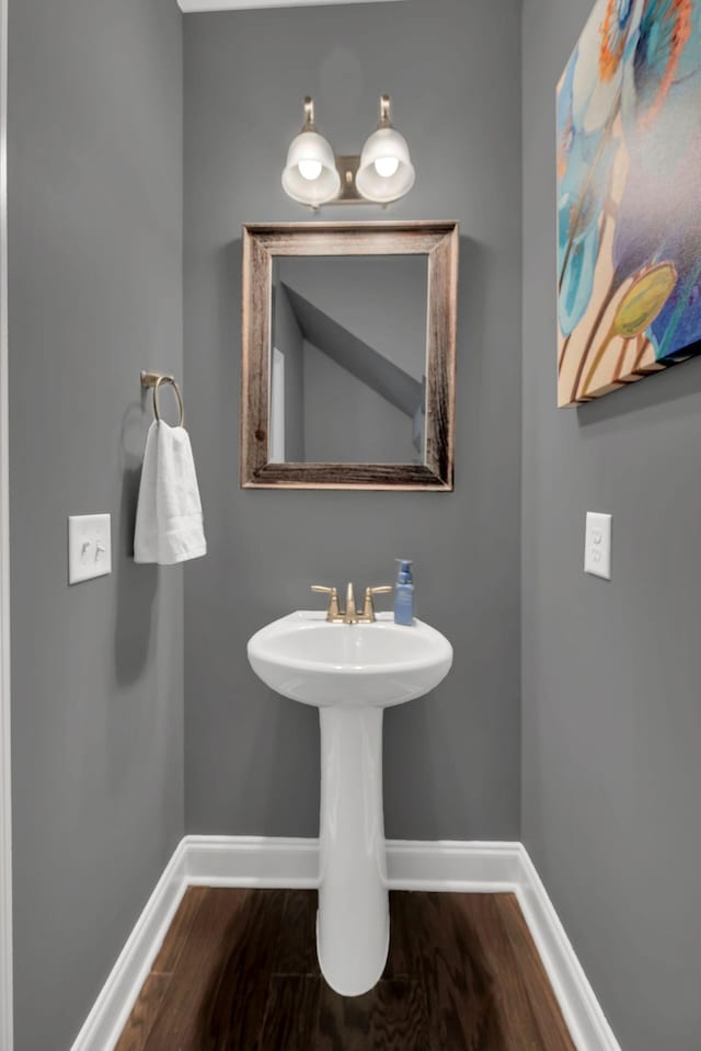 bathroom featuring hardwood / wood-style floors