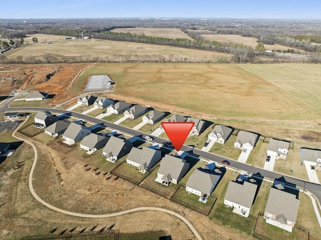 aerial view featuring a rural view