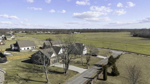 bird's eye view featuring a rural view