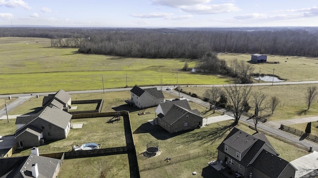 drone / aerial view featuring a rural view