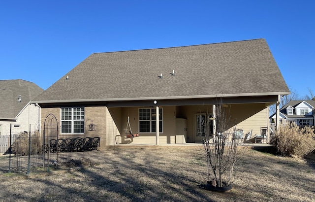 back of house with a patio area