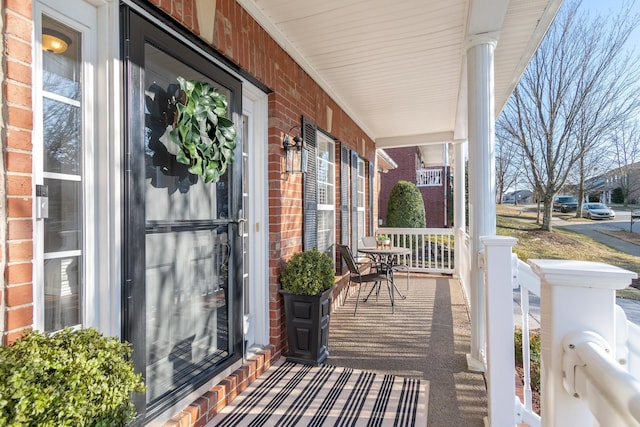 exterior space with covered porch