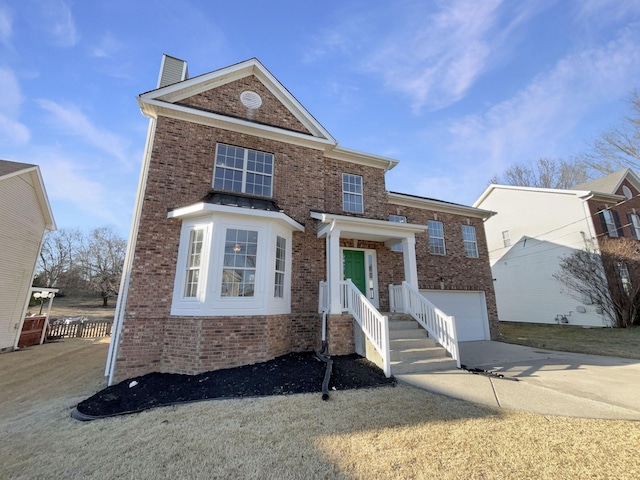 front facade with a garage