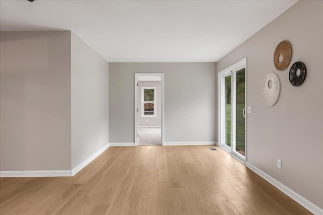 empty room featuring light hardwood / wood-style flooring