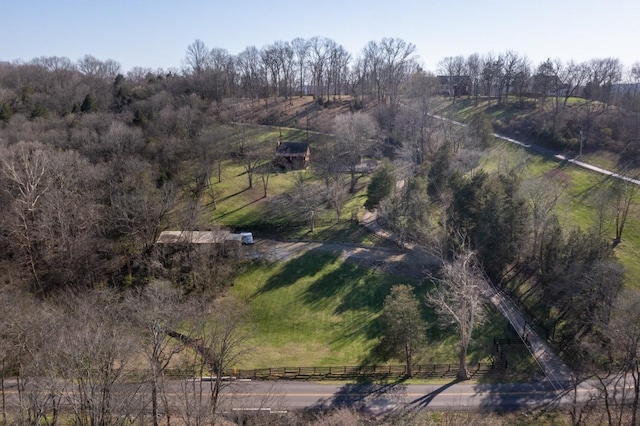 aerial view featuring a rural view