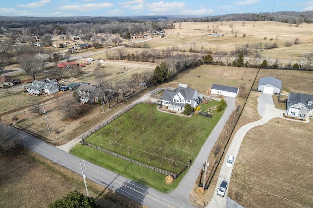 drone / aerial view featuring a rural view