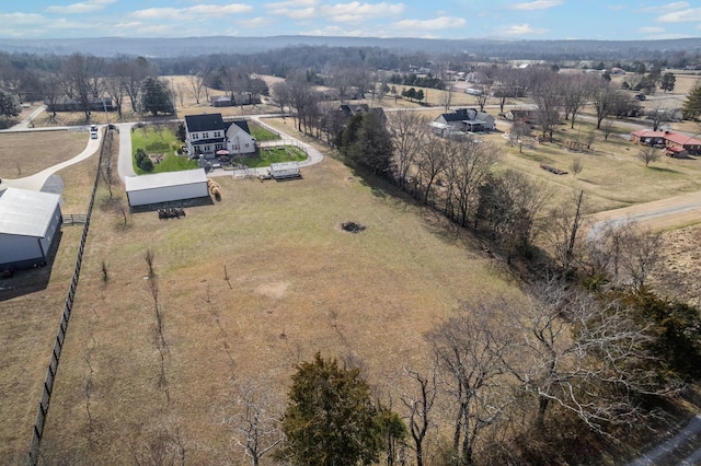 aerial view with a rural view