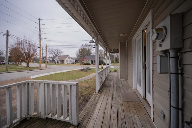 deck featuring a porch