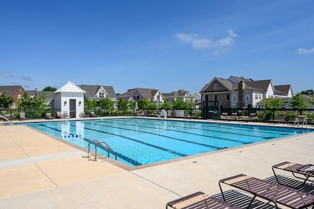 view of pool featuring a patio area