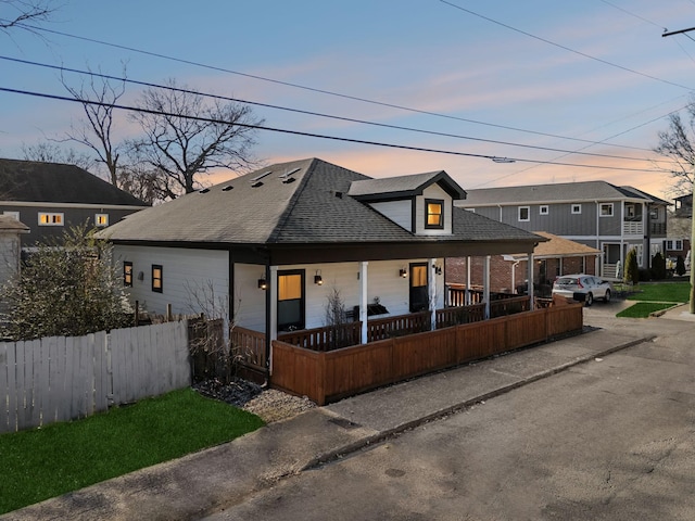 view of front of property with a porch