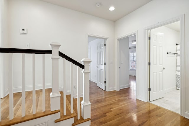 interior space with hardwood / wood-style flooring