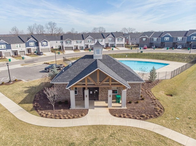 exterior space featuring a lawn and a patio area