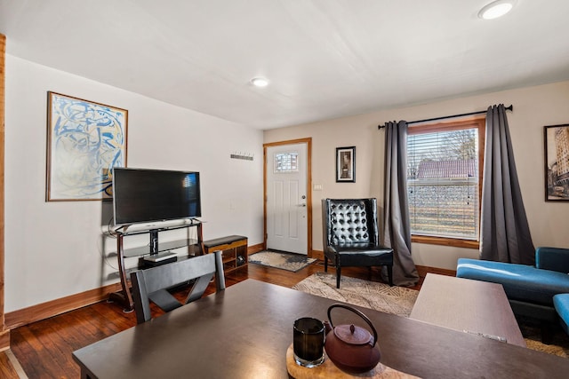 living room featuring wood-type flooring