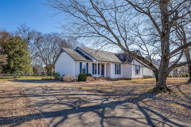 view of single story home