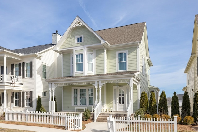 view of front facade featuring covered porch