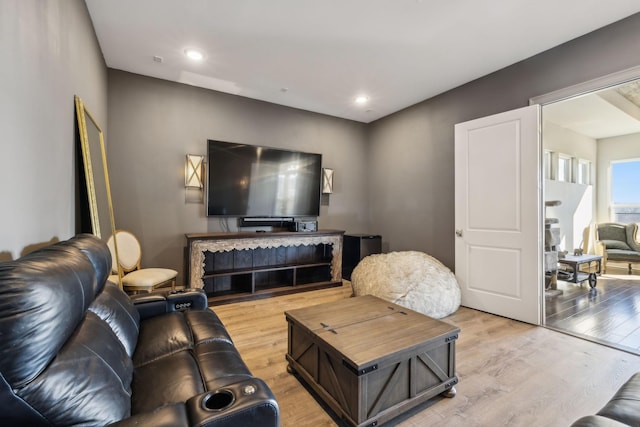 living room featuring light hardwood / wood-style flooring