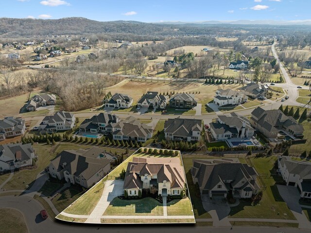 aerial view featuring a mountain view