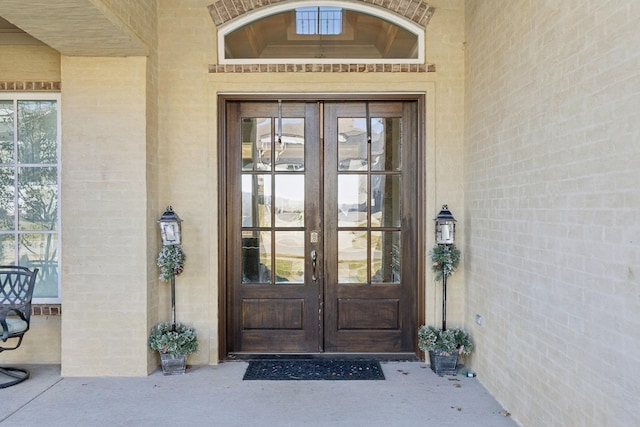 entrance to property with french doors