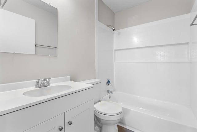 full bathroom featuring vanity, toilet, and shower / bath combination