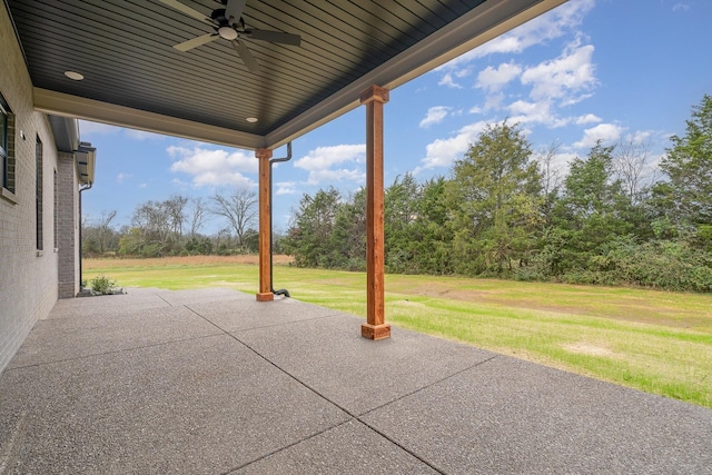 view of patio / terrace with ceiling fan