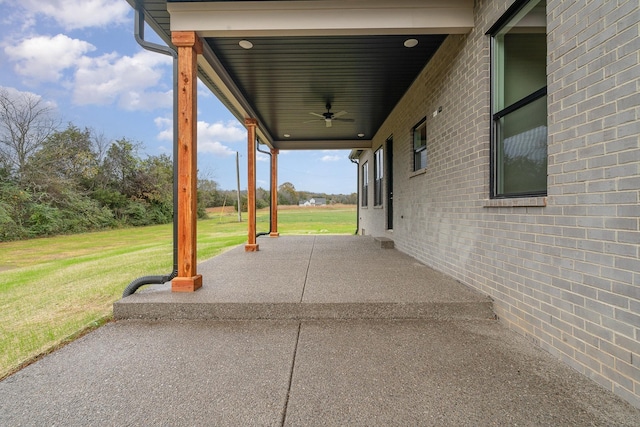 view of patio / terrace with ceiling fan