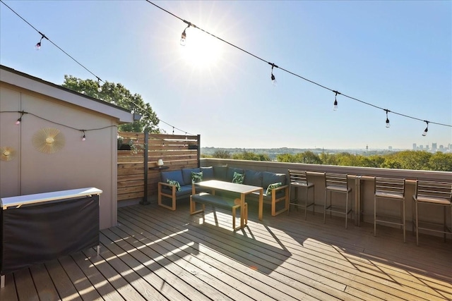 deck featuring an outdoor hangout area