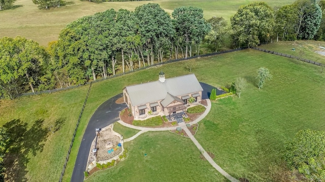 drone / aerial view featuring a rural view