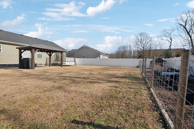 view of yard with a gazebo