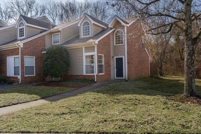 view of front of home with a front yard