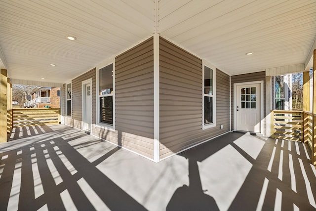 view of patio with a porch