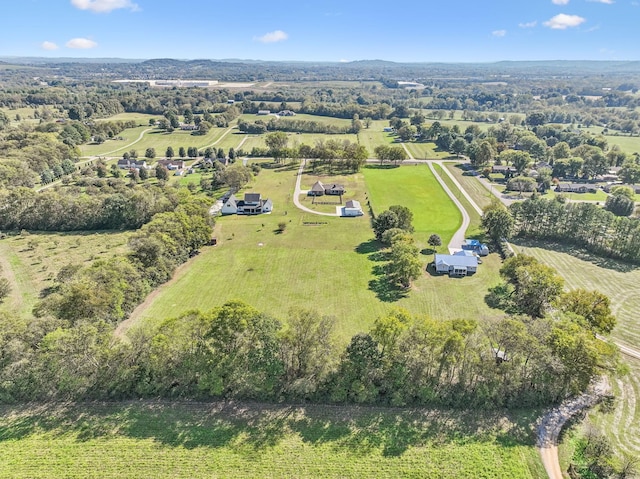 bird's eye view featuring a rural view