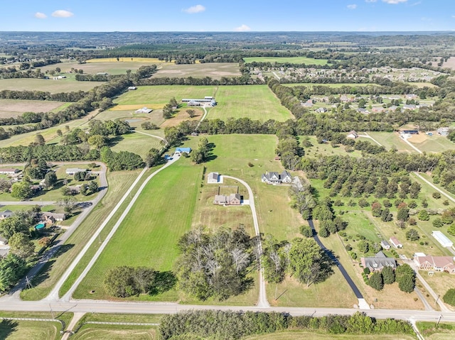 drone / aerial view with a rural view