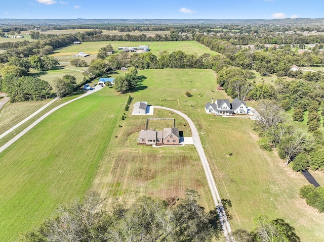 drone / aerial view featuring a rural view