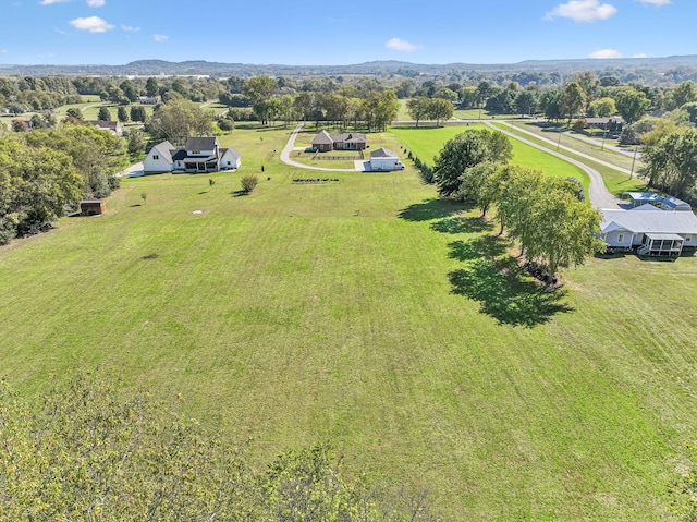 drone / aerial view with a rural view