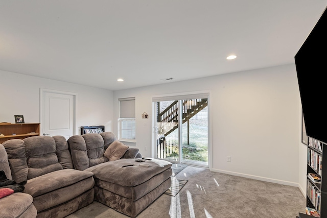 view of carpeted living room