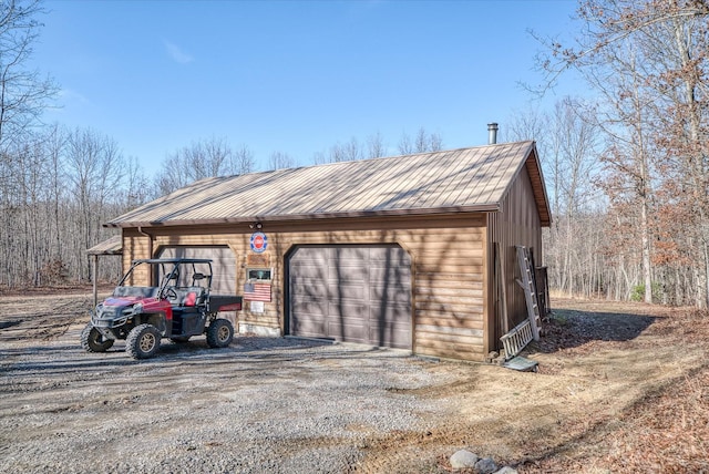 view of garage