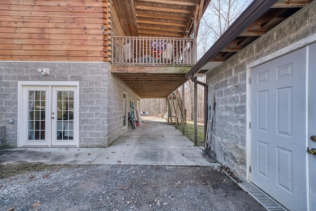 view of patio / terrace featuring french doors