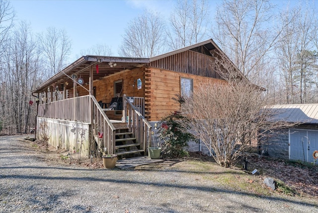 exterior space with a porch