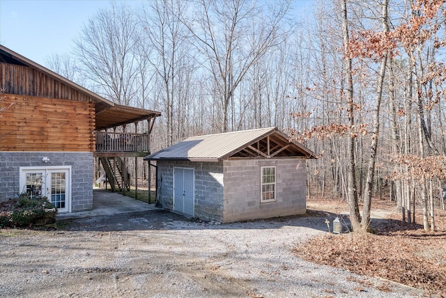 view of garage