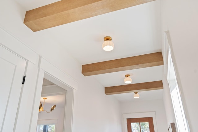 room details with beam ceiling