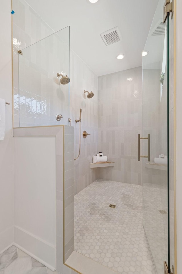 bathroom with an enclosed shower