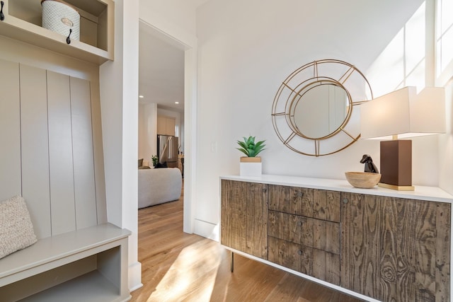 bathroom featuring hardwood / wood-style floors