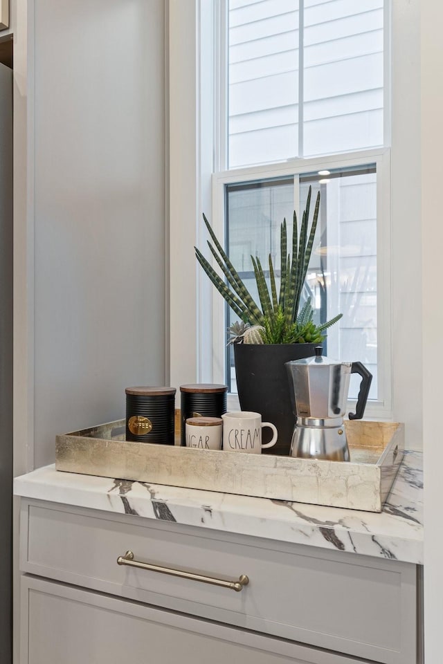 room details with light stone counters