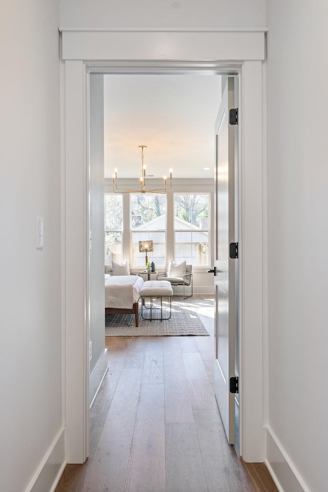 hallway featuring light hardwood / wood-style flooring