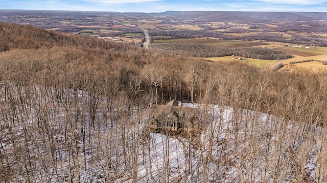 bird's eye view featuring a mountain view