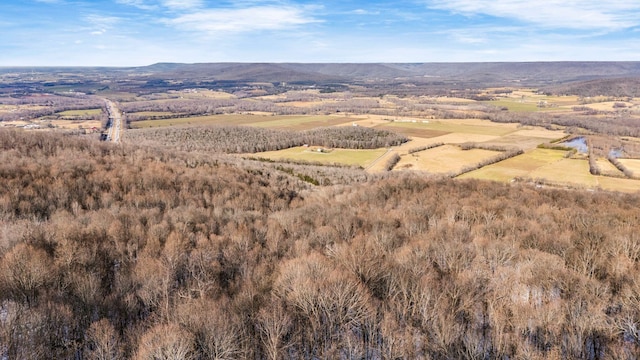 bird's eye view with a mountain view and a rural view